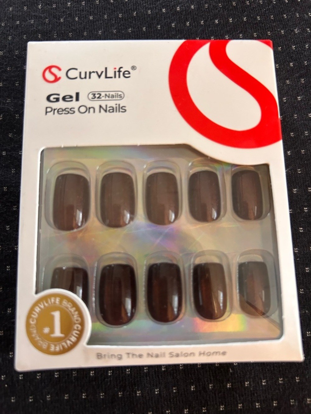 Gel Press-On Nails – Deep Brown Set